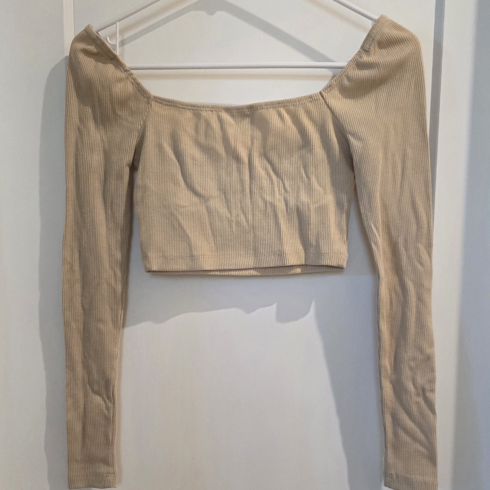 Project E Tan Ribbed Long Sleeve Top - Picture 2 of 3
